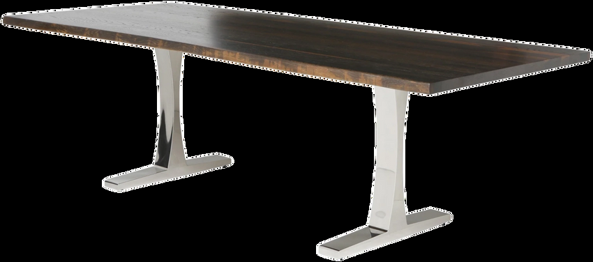 f2 Toulouse Dining Table in Seared Oak & Stainless Steel DINING