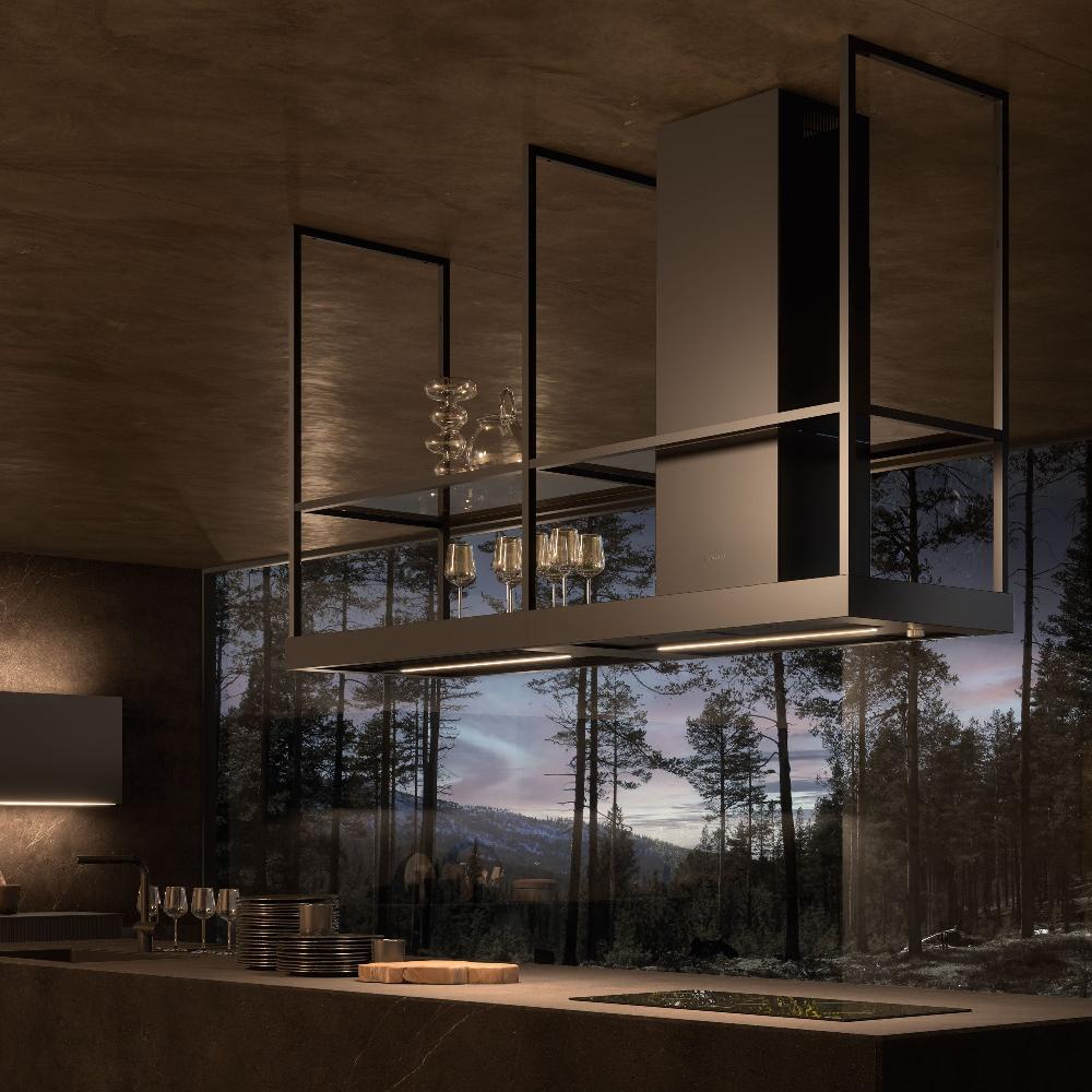 Faber T-Shelf 70" Range Hood Matte Black 600 CFM