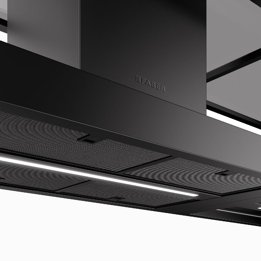 Faber T-Shelf 70" Range Hood Matte Black 600 CFM