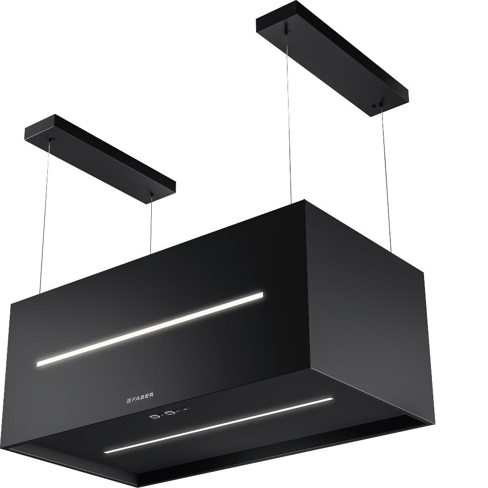 faber Graziosa Isola 31" Island Range Hood Matte Black 600 CFM