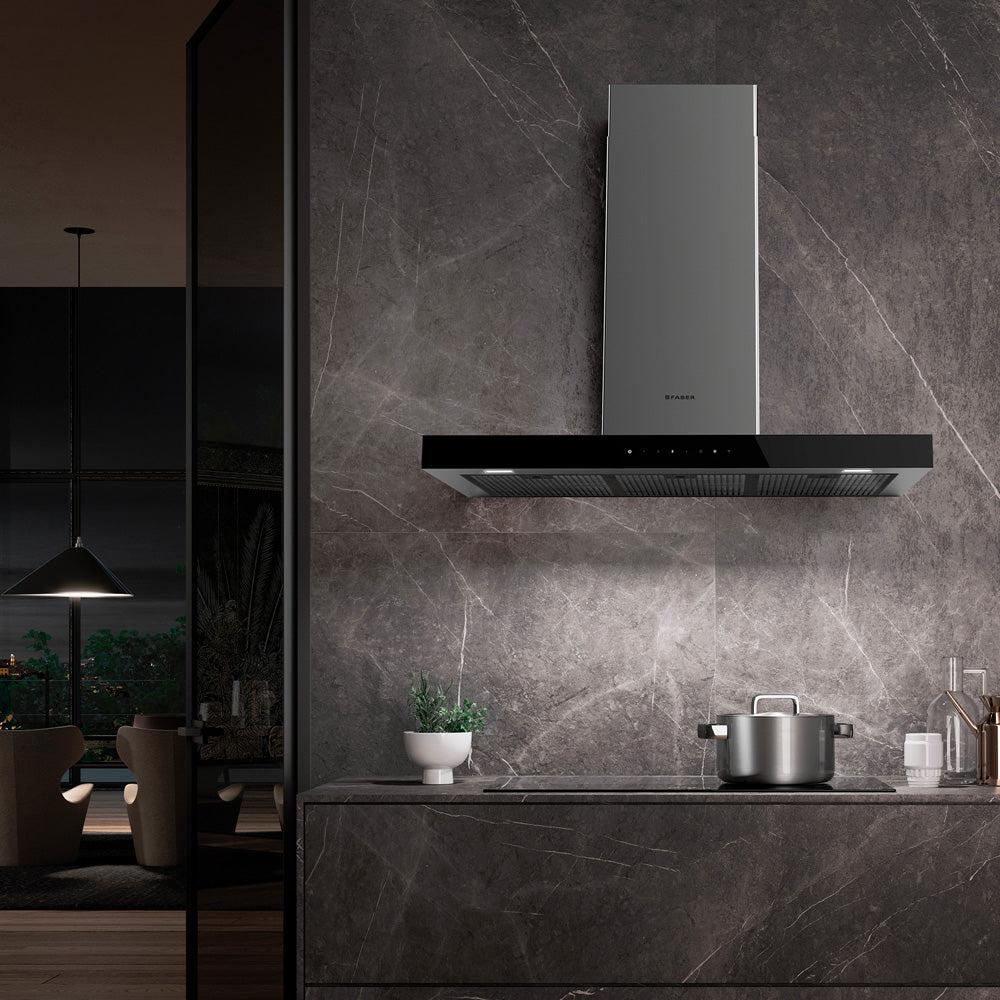 Faber Stilo Glass 30" Wall Range Hood Stainless Steel 295/395/600 CFM