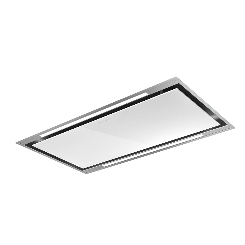 faber Stratus Isola 48" Ceiling Range Hood White Glass