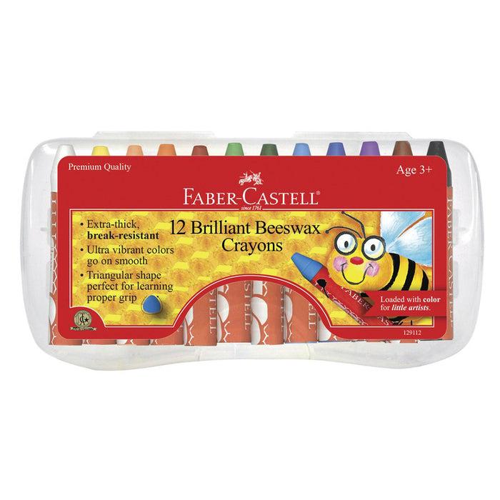 Faber Castell 12 Brilliant Beeswax Crayons In Storage Case - #129112 Crayons