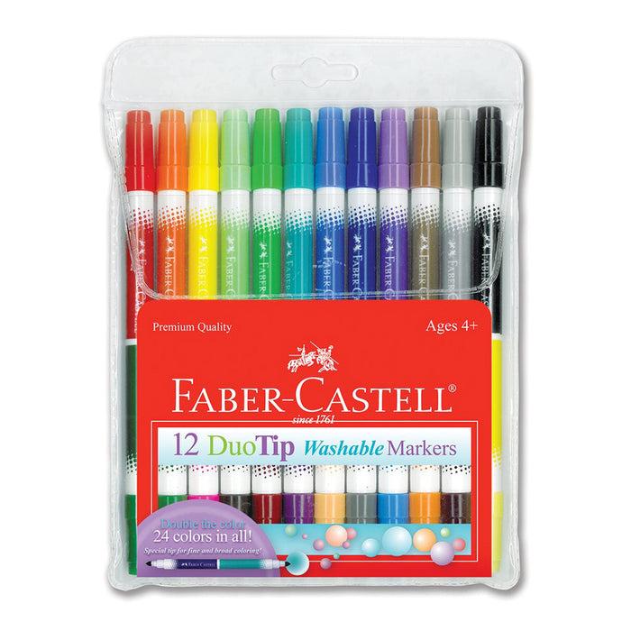 Faber Castell 12 DuoTip Washable Markers - #153012 DuoTip Markers