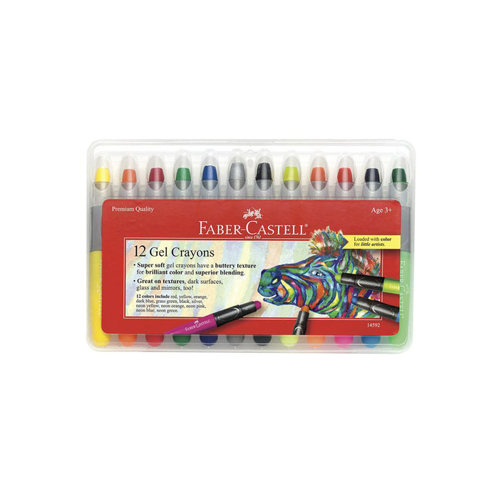 Faber Castell 12 Gel Crayons In Storage Case - #14592 Crayons