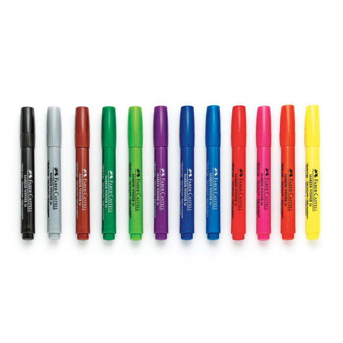 Faber Castell 12 Jumbo Broadline Markers - #9150212 Markers