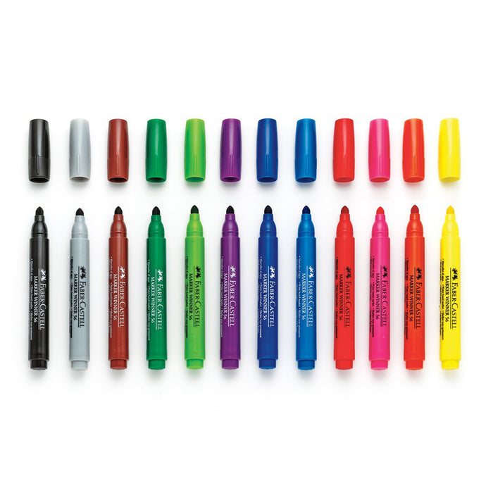 Faber Castell 12 Jumbo Broadline Markers - #9150212 Markers