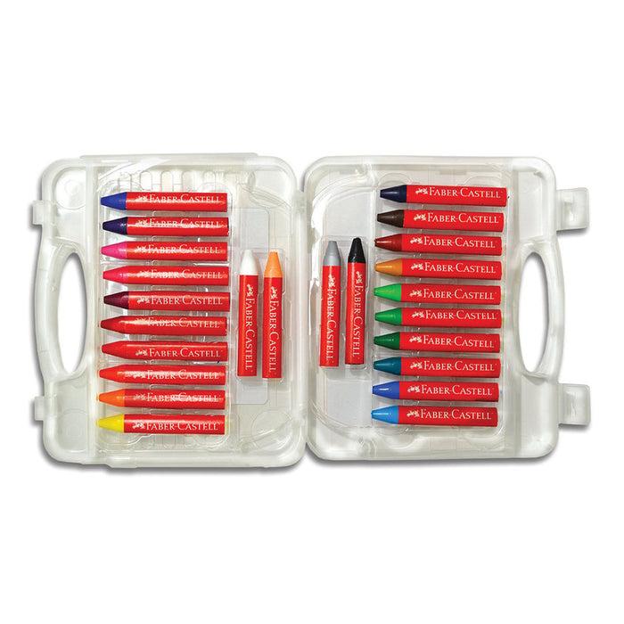 Faber Castell 24 Brilliant Beeswax Crayons In Storage Case - #129124 Crayons