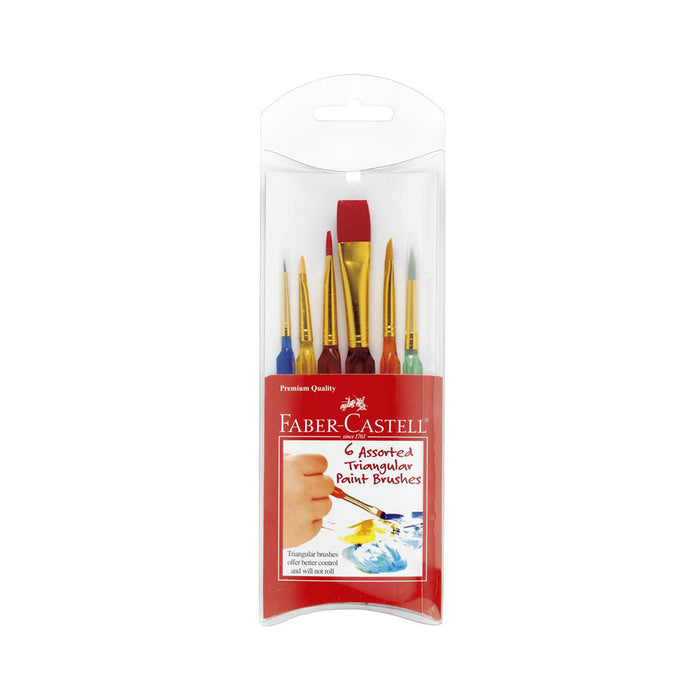 faber castell 6 Assorted Triangular Paint Brushes - #14532 Paint Brushes