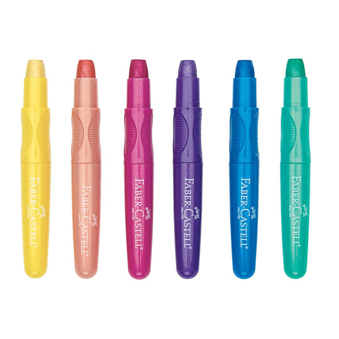 Faber Castell 6 Metallic Gel Crayons In Storage Case - #14318 Crayons