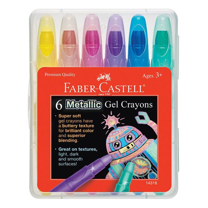 Faber Castell 6 Metallic Gel Crayons In Storage Case - #14318 Crayons