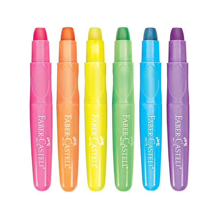 Faber Castell 6 Neon Gel Crayons In Storage Case - #14317 Crayons
