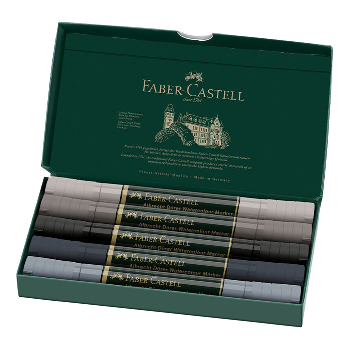 Faber Castell Albrecht Dürer® Watercolour Markers - Grey Tones Wallet Of 5 - #160306 Watercolour Markers