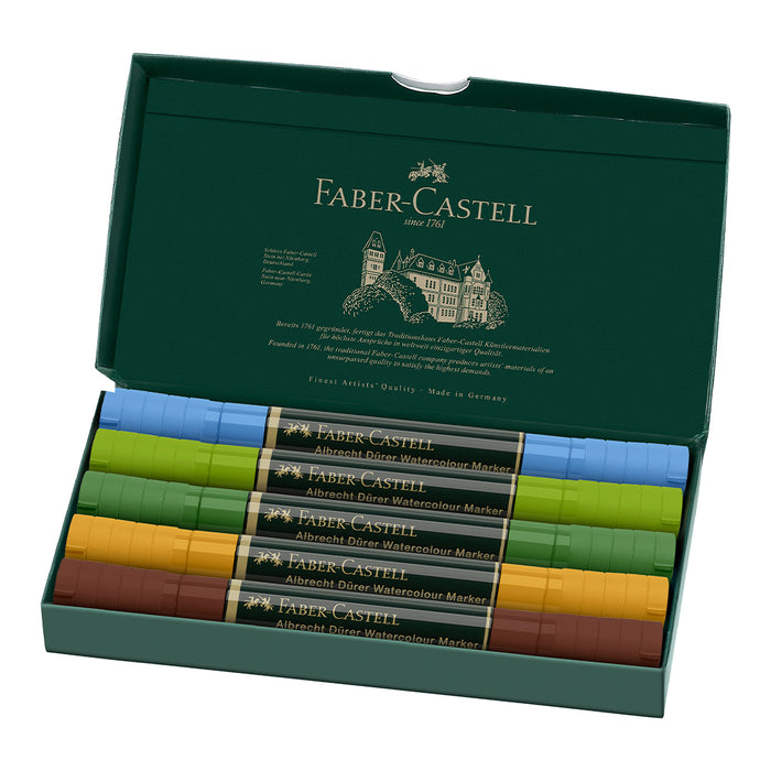 Faber Castell Albrecht Dürer® Watercolour Markers - Plein Air Wallet Of 5 - #160309 Watercolour Markers
