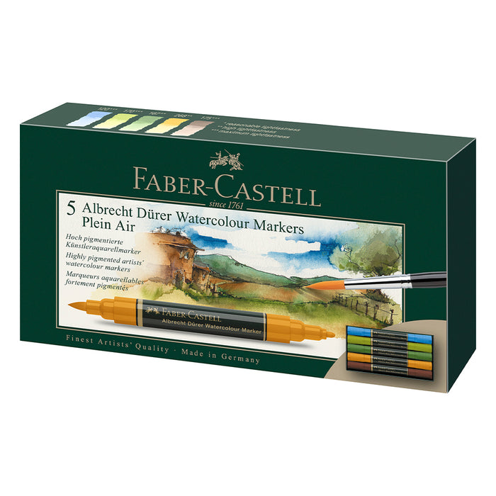 faber castell Albrecht Dürer® Watercolour Markers - Plein Air Wallet of 5 - #160309 Watercolour Markers