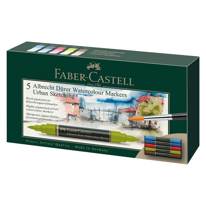 faber castell Albrecht Dürer® Watercolour Markers - Urban Sketching Wallet of 5 - #160308 Watercolour Markers