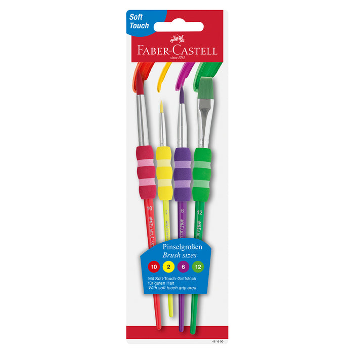 faber castell Brush with soft touch grip area 4 sizes on blister card #481600 Paint Brushes