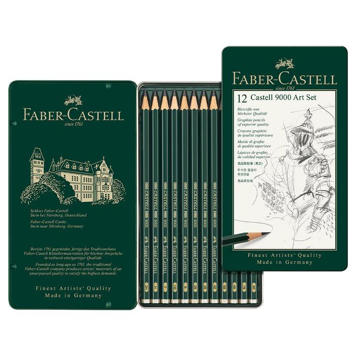 Faber Castell Castell® 9000 Graphite Pencil Art Set - Tin Of 12 - #119065 Graphite Pencil