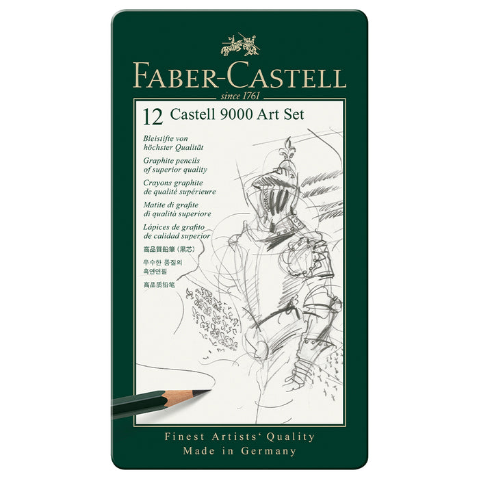 Faber Castell Castell® 9000 Graphite Pencil Art Set - Tin Of 12 - #119065 Graphite Pencil