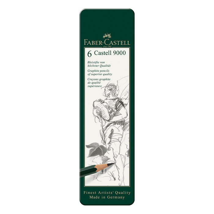 Faber Castell Castell® 9000 Graphite Pencils - Tin Of 6 - #119063 Graphite Pencil