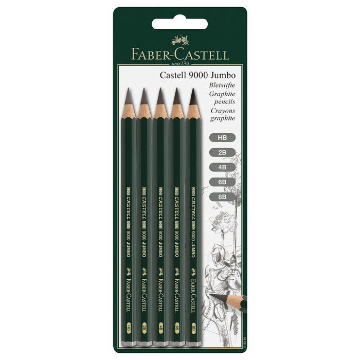 faber castell Castell® 9000 Jumbo Graphite Pencil - Package of 5 - #119397 Graphite Pencil