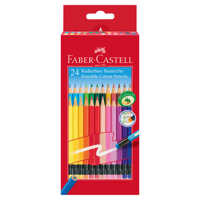 Faber Castell Classic Colours Erasable Colour Pencils Wallet Of 24 #116625 Colour Pencils