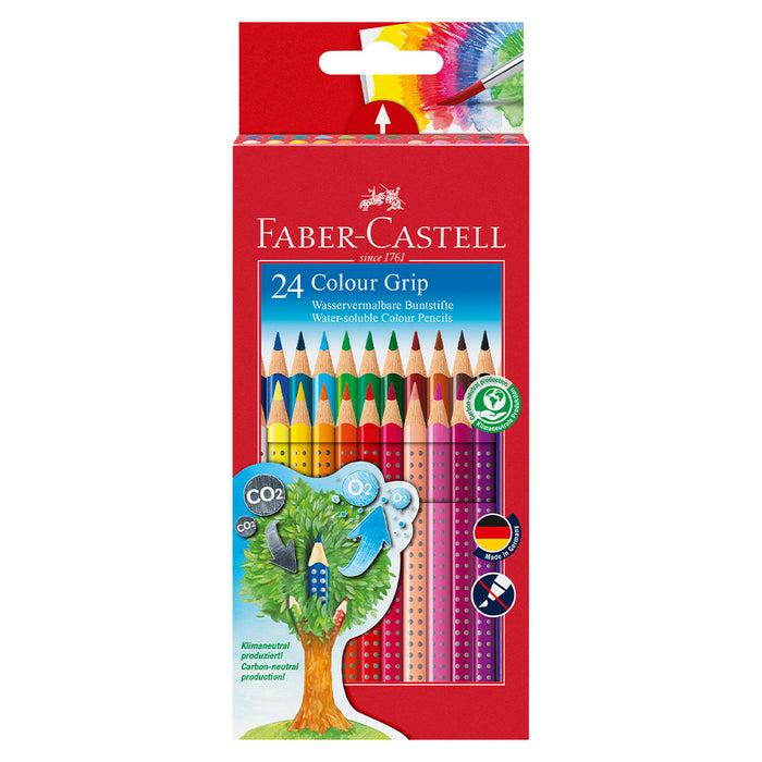 Faber Castell Colour Grip Colour Pencil Cardboard Wallet Of 24 #112424 Colour Pencils