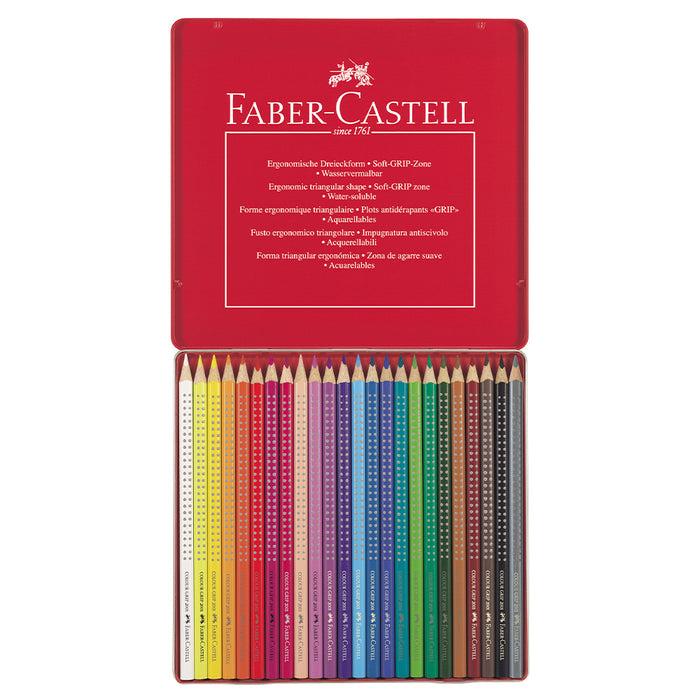 Faber Castell Colour Grip Colour Pencil Tin Of 24 #112423 Colour Pencils