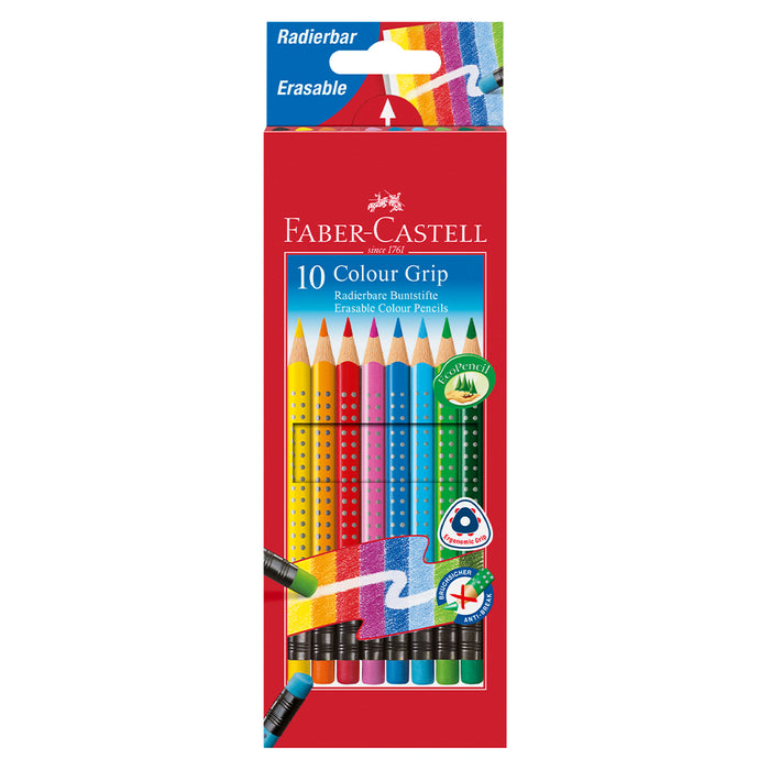 faber castell Colour Grip erasable colour pencils wallet of 10 #116613 Colour Pencils