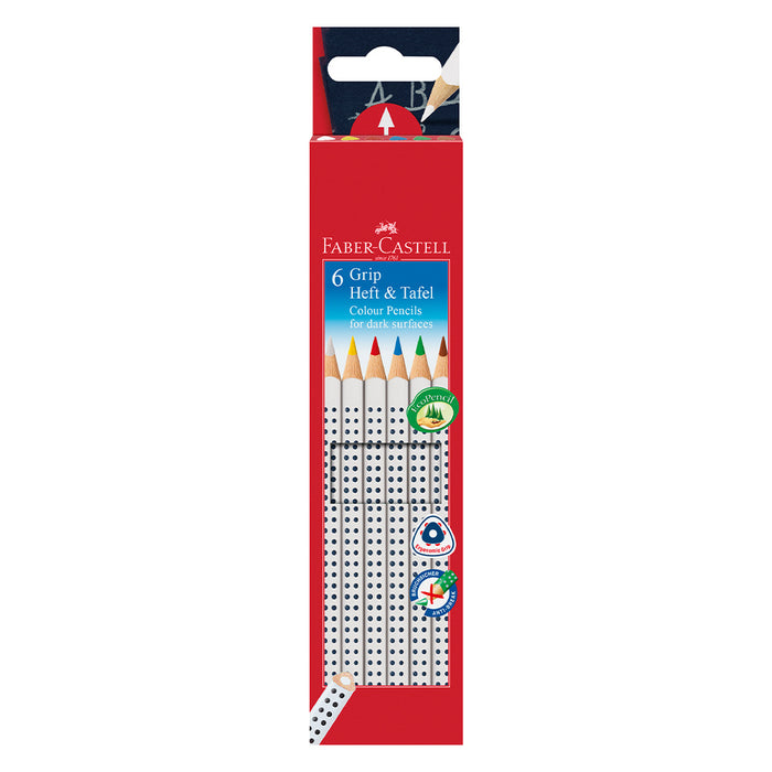 faber castell Colour Grip for dark surfaces colour pencil wallet of 6 #113210 Colour Pencils