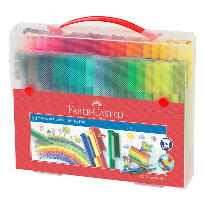 faber castell Connector felt tip pen set Carrying case 80 pieces #155579 Connector Markers