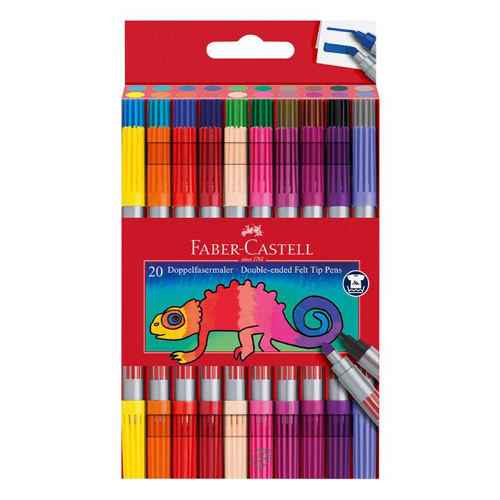 faber castell Double-ended felt tip pen plastic wallet of 20 #151119 Markers