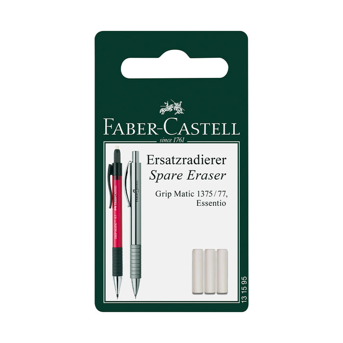 faber castell Eraser Refill 3 Pack for Essentio Mechanical Pencils - #131595 Eraser