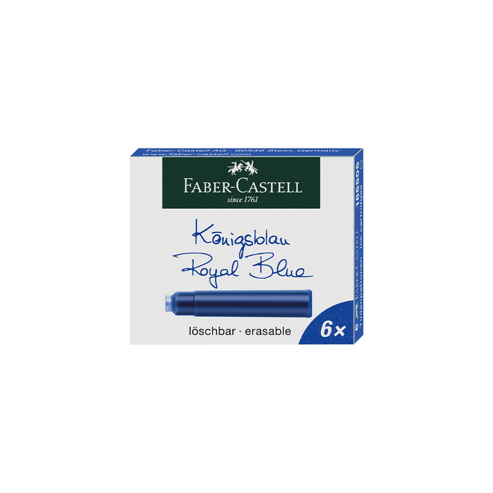 faber castell Fountain Pen Ink Cartridges - Blue - #185506 Refill Ink