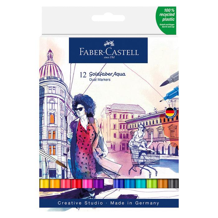 faber castell Goldfaber Aqua Dual Marker case of 12 - #164612 Watercolour Markers