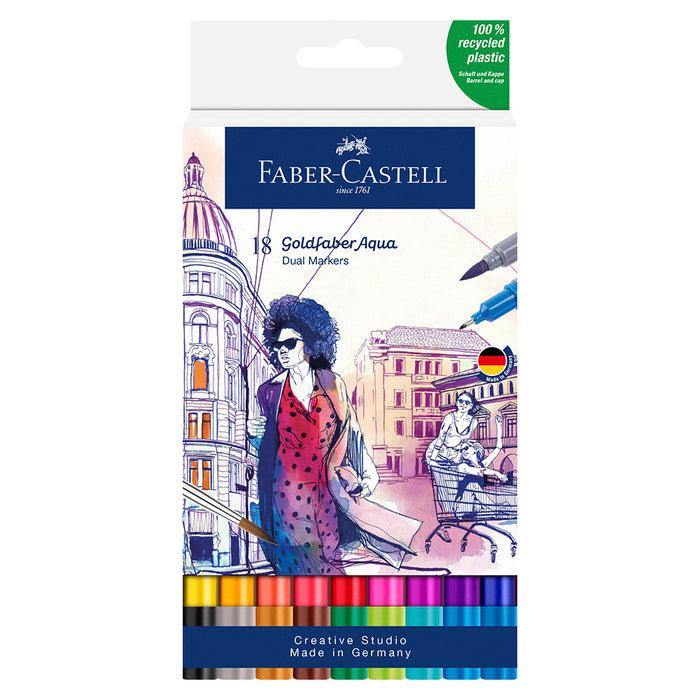 faber castell Goldfaber Aqua Dual Marker case of 18 - #164618 Watercolour Markers