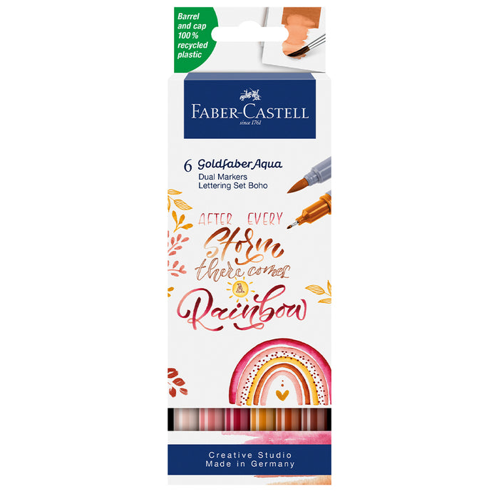 faber castell Goldfaber Aqua Dual Marker case of 6 boho - #164518 Watercolour Markers