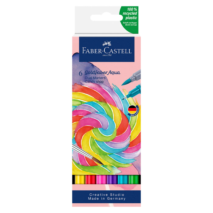 faber castell Goldfaber Aqua Dual Marker Case of 6 Candy Shop - #164528 Watercolour Markers