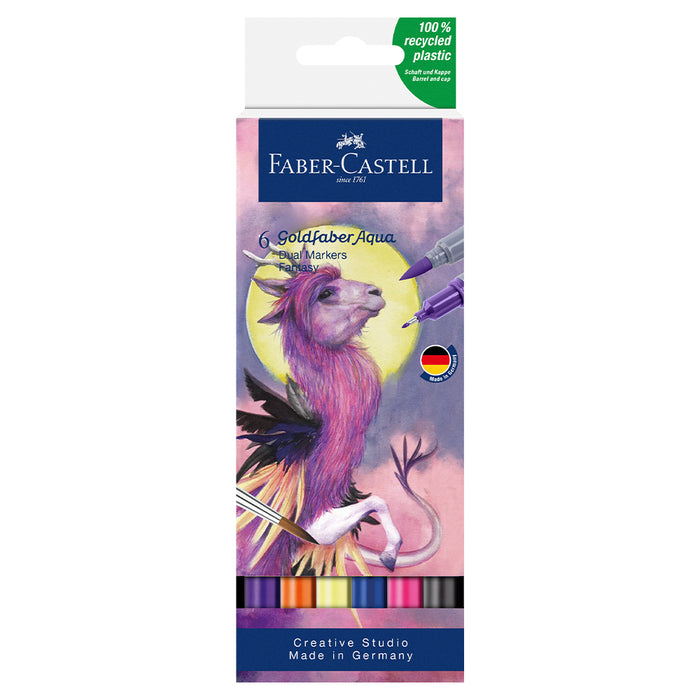 faber castell Goldfaber Aqua Dual Marker Case of 6 Fantasy - #164526 Watercolour Markers