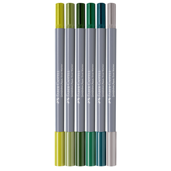 Faber Castell Goldfaber Aqua Dual Marker Case Of 6 Jungle - #164517 Watercolour Markers