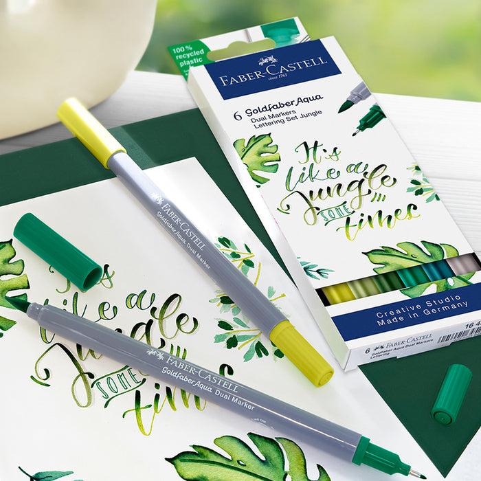 Faber Castell Goldfaber Aqua Dual Marker Case Of 6 Jungle - #164517 Watercolour Markers