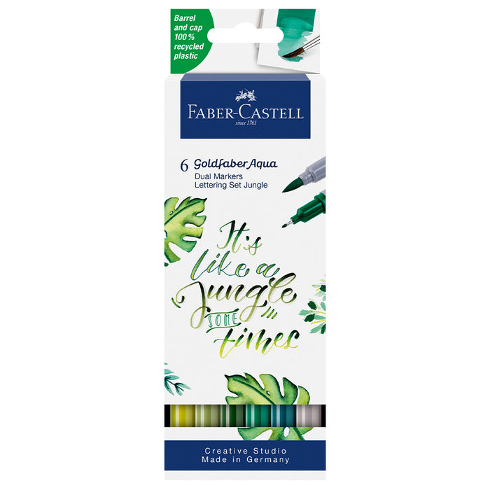 Faber Castell Goldfaber Aqua Dual Marker Case Of 6 Jungle - #164517 Watercolour Markers
