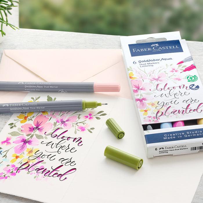 Faber Castell Goldfaber Aqua Dual Marker Case Of 6 Lettering - #164524 Watercolour Markers