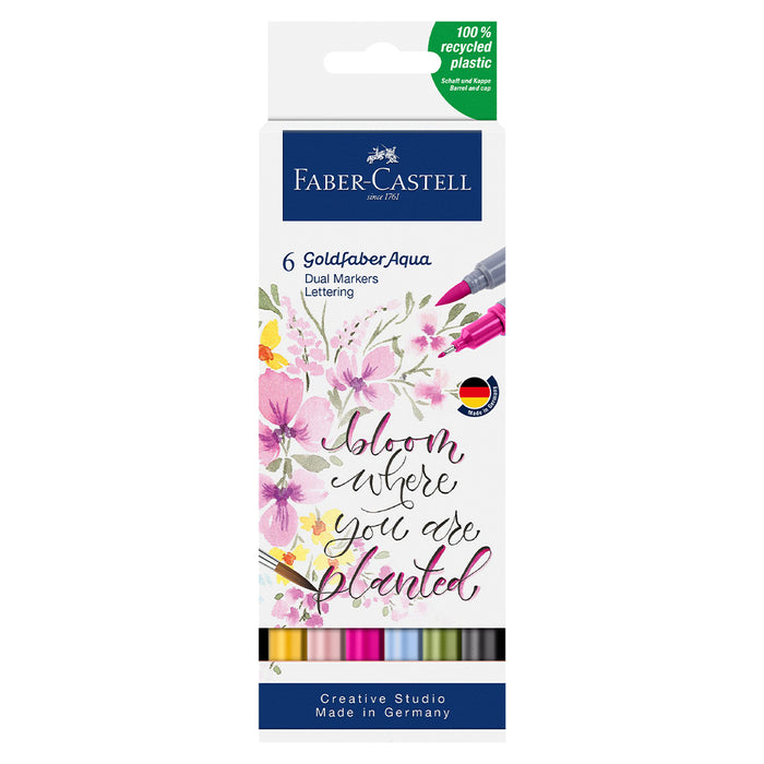 Faber Castell Goldfaber Aqua Dual Marker Case Of 6 Lettering - #164524 Watercolour Markers