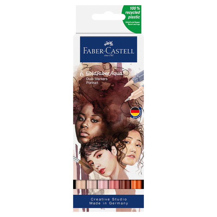 faber castell Goldfaber Aqua Dual Marker Case of 6 Portrait - #164523 Watercolour Markers