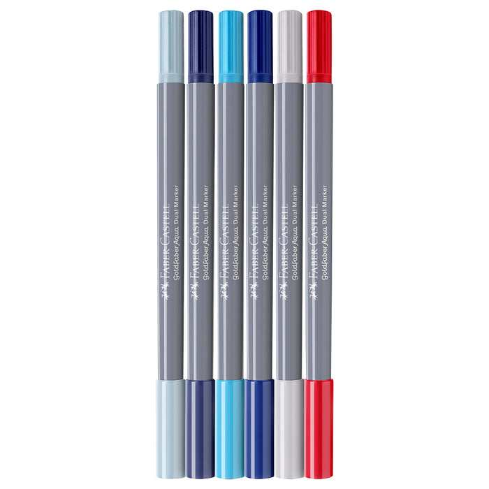 Faber Castell Goldfaber Aqua Dual Marker Case Of 6 Sea - #164519 Watercolour Markers