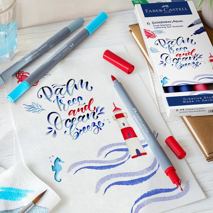 Faber Castell Goldfaber Aqua Dual Marker Case Of 6 Sea - #164519 Watercolour Markers