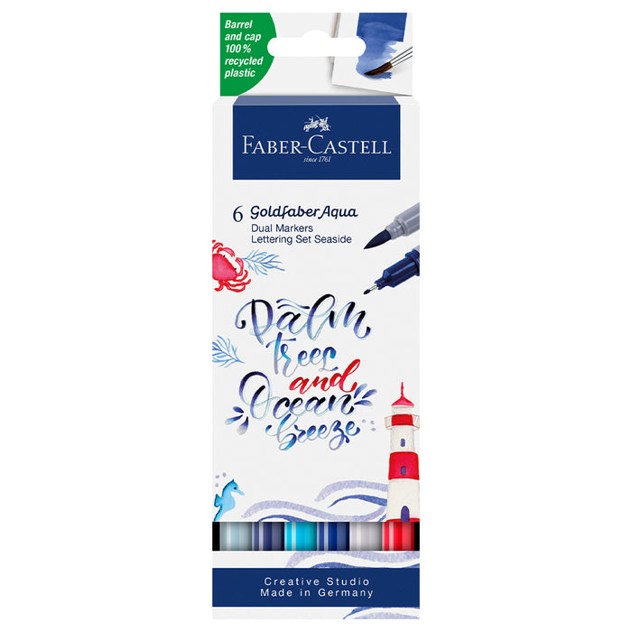 Faber Castell Goldfaber Aqua Dual Marker Case Of 6 Sea - #164519 Watercolour Markers