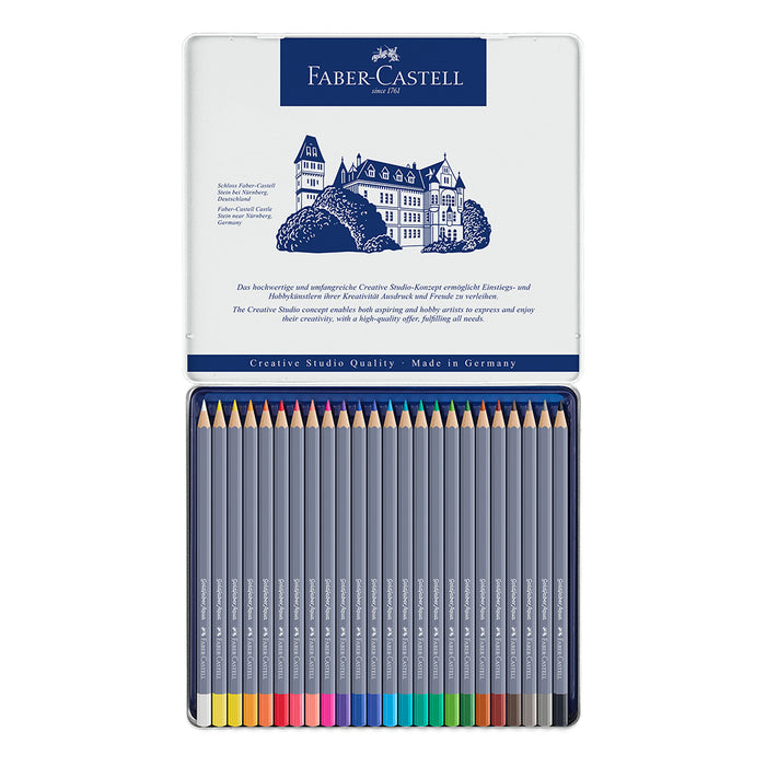 Faber Castell Goldfaber Aqua Watercolour Pencil Tin Of 24 - #114624 Watercolour Pencils