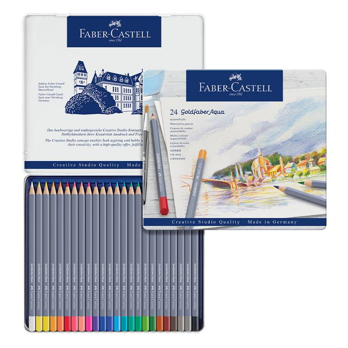Faber Castell Goldfaber Aqua Watercolour Pencil Tin Of 24 - #114624 Watercolour Pencils